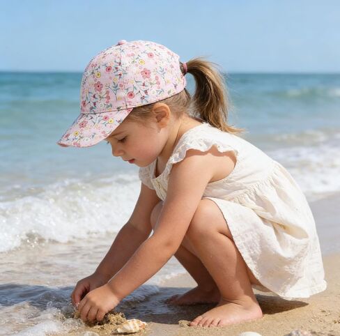 Toddler Sun Baseball Hat for Girls - Summer Snapback Hat for Kid and Girl Print Flowers Pattern in Saudi Arabia