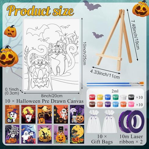 10 Sets Fall Thanksgiving Pre Drawn Canvas to Paint Gifts Sets 8" x 10" Turkey Pre Printed Canvas with Greeting Cards Outline Panels Bulk for Beginners DIY Craft Project Party Favor Decors in Saudi Arabia