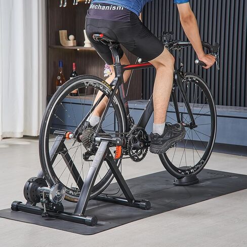 VEVOR Bike Trainer, 6 Level Resistance, 26-29 in & 700C Wheels, Foldable Magnetic Bicycle Stationary Stand for Indoor Exercise Riding with Quick Release Skewer & Front Wheel Riser Block for Road Bikes in Saudi Arabia