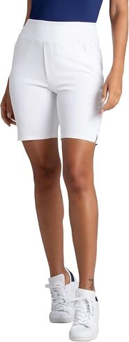 IBKUL Women’s Solid Shorts with Tummy Control – 4-Way Stretch, Wrinkle-Free, Stain-Resistant, Pockets & Side Slits - 70002 in Saudi Arabia