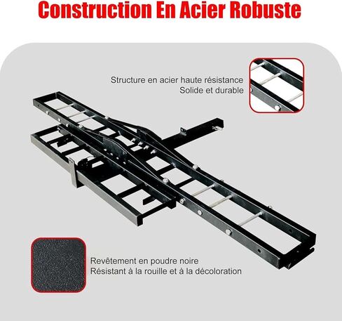 JingNian Heavy Duty Steel Tilting Motorcycle Hitch Carrier 500lbs, Long Ramp for Easy Loading, Steel Dirt Bike & EBike Hauler in Saudi Arabia