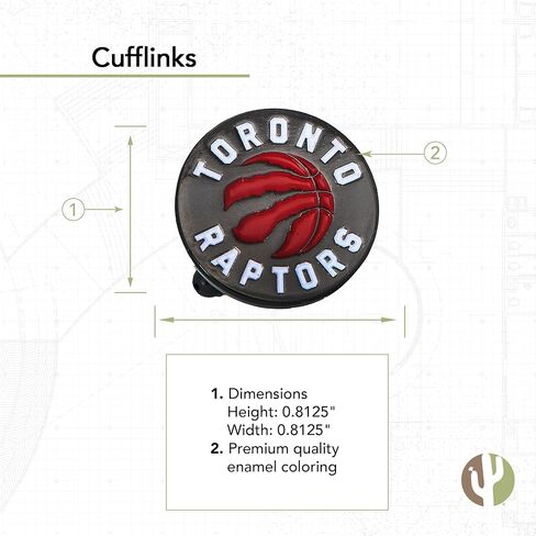 أزرار أكمام ديزرت كاكتوس تورونتو رابتورز شعار فريق NBA ملابس رسمية للاتحاد الوطني لكرة السلة (أزرار أكمام) in Saudi Arabia