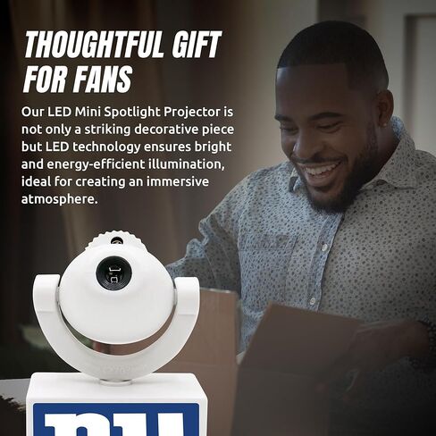 Sporticulture NFL American Football New York Giants - Adjustable Led Mini Spotlight Projector with 6 Team Logo Designs - Portable & Rechargeable Spotlight - Battery-Operated - 4.375" x 3.125" in Saudi Arabia