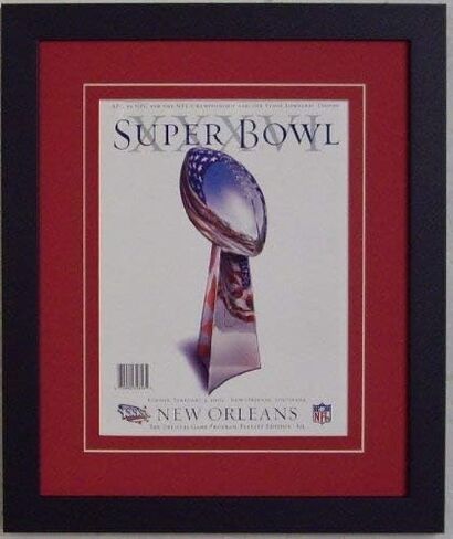 Sports Program, Super Bowl Program, and Magazine Frame - Red Matting, Black frame in Saudi Arabia