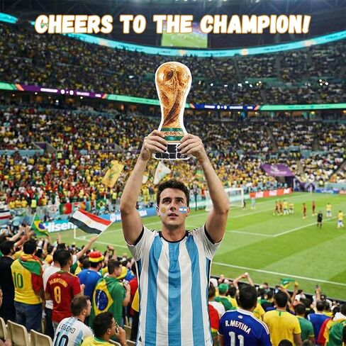 وسادة قطيفة من MESUCA FIFA 2026 World Cup Golden Trophy، مقاس 14.5 بوصة، مرخصة رسميًا، إصدار محدود، وسادة قطيفة ناعمة لمحبي كرة القدم، تذكارات كأس العالم، لديكور المنزل وغرفة النوم in Kuwait