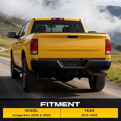 المصد الخلفي VRC متوافق مع 2013-2018 Ram 2500 3500 HD، استبدال المصد الخلفي من الفولاذ الأسود، مع ممتص الصدمات من قطعة واحدة مع مستشعر وقوف السيارات مع وسادات وأضواء لوحة الترخيص (أسود، مع فتحات مستشعر) in Kuwait