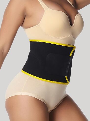 Women's Waist Trainer, Adjustable Neoprene Sweat Band Corset Belt for Tummy Training, Yellow in Saudi Arabia