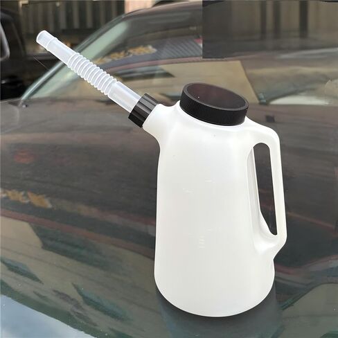 Oil Jug, Oil Measuring Container Automotive and Flexible Oil Funnel Set Oil Dispenser Automotive Motor Oil Container with Lid and Cap (5 Quart) in Saudi Arabia