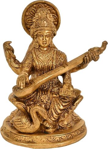 Brass Goddess Saraswati Playing On Veena, Height: 5 in Kuwait