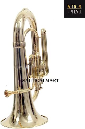 Brass Bb Flat Musical Instrument Euphonium 3 Valve With Free Hard Case Mouthpiece (Brass) in Kuwait