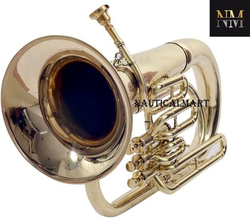 Brass Bb Flat Musical Instrument Euphonium 3 Valve With Free Hard Case Mouthpiece (Brass) in Kuwait