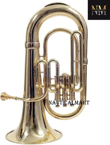 Brass Bb Flat Musical Instrument Euphonium 3 Valve With Free Hard Case Mouthpiece (Brass) in Kuwait