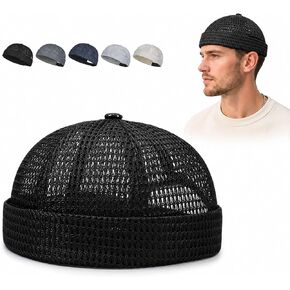 Men's Breathable Brimless Docker Hat - Lightweight Mesh Skull Cap, Summer Outdoor Ventilated Beanie in Kuwait