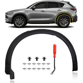 حافة حاجز خلفي للسائق لمازدا CX-5 2017 2018 2019 2020 2021، ملحقات مازدا CX-5، مزخرف أسود خلفي الجانب الأيسر عجلة قوس حاجز مضيئة لـ MA1790101 | KB7W51W60F8N in Kuwait