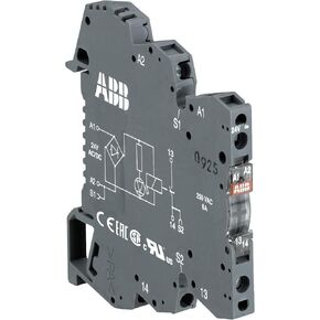 وحدة مرحل الواجهة ABB RB121‑115VUC • جهة اتصال C/O واحدة • ملف تيار متردد/تيار مستمر بجهد 115 فولت • قم بتوصيل المرحل بمؤشر LED • أطراف لولبية • عرض 6 مم • IP20 • مرحل التحكم الصناعي in Kuwait