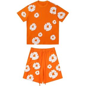 Y2K men's and women's bubble printed short sleeved shorts set, loose T-shirt beach shorts two-piece set in Saudi Arabia