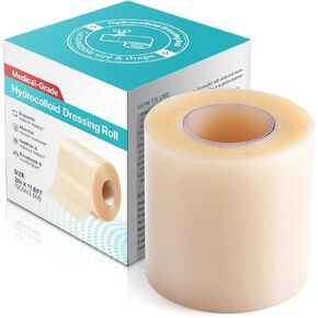 Hydrocolloid Roll for Wound Care - Cut-to-Size, Waterproof Hydrocolloid Bandages Roll with Self-Adhesive, Ultra Absorbent & Flexible, First Aid Kit Essential (2in*11.8ft) in Saudi Arabia