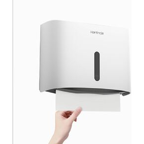 موزع مناشف ورقية مثبت على الحائط، موزع مناشف ورقية تجارية لاصقة - مثبت على الحائط، يناسب المناشف المتعددة الطيات/الثلاثية/القابلة للطي على شكل حرف C، مثالي للحمامات باللون الأبيض in Kuwait