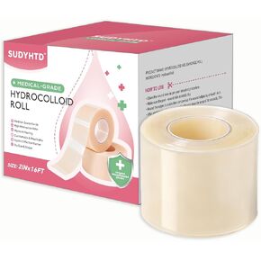 Hydrocolloid Roll for Wound Care, 2in x 16ft, Cut-to-Size, Extra Large Hydrocolloid Patch Bandages with Self-Adhesive, Ultra Absorbent, Flexible & Waterproof, Wound Healing, First Aid Kit Essential in Saudi Arabia