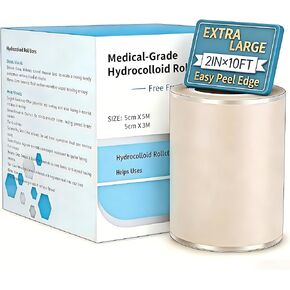Medical Grade Hydrocolloid Roll for Wound Care with Edges,Hydrocolloid Tape Waterproof Pimple Patches Tape Absorbent Large Hydrocolloid Patch for Acne Patches,Blisters,Burns,Bed Sore and Minor Cuts in Saudi Arabia