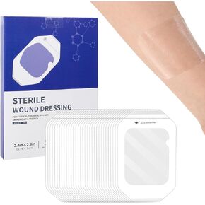 ضمادة فيلم شفاف 50 عبوة 2.4 بوصة × 2.8 بوصة غطاء لاصق مقاوم للماء لضمادات الجروح الشفافة لدرع IV واقي الدش للعناية اللاحقة بالوشم معقم وقابل للتنفس in Kuwait