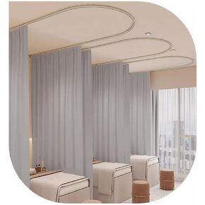 This Room Divider Curtains Privacy Curtain Panel Medical Beauty Salon Partition Curtain Ceiling Track Curtain, Flame Retardant, 1 Panel (Color : White, Size : 4.5 * 2.7m) in Saudi Arabia