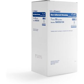 MediChoice Non-Adherent Dressing, Sterile, 3x6 Inch, White, 1314NADSG104 (Box of 50) in Kuwait