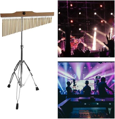 36 Bar Chimes with Adjustable Stand Gold White Aluminum Wind Percussion Instrument for Music Practice Performance in Saudi Arabia