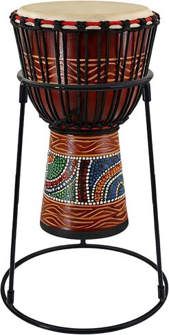 حامل أرضي محمول من Djembe - دعم من الفولاذ الكربوني خفيف الوزن لطبول مقاس 8.5 بوصة - 12 بوصة، رف قرع ثابت جاهز للسفر للبالغين والمبتدئين in Kuwait