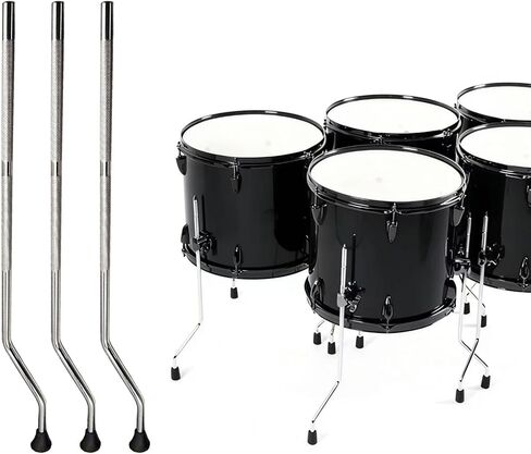 3Pcs Drum Legs Replacement Parts, 10mm Metal Floor Tom Drum Leg with Anti-Slip Feet for Drum Kit Hardware Accessories in Saudi Arabia