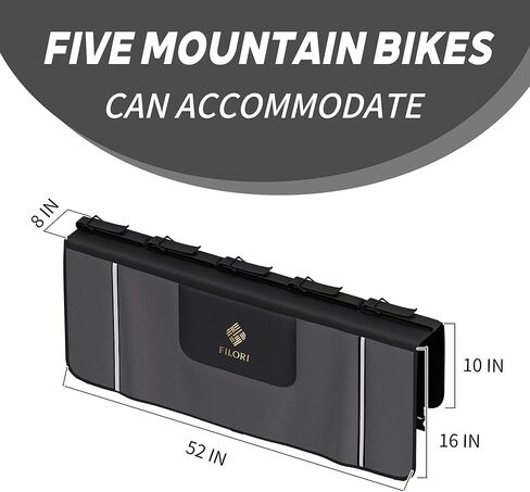 وسادة الباب الخلفي FILORI 5 للدراجة الجبلية | متوافق مع الدراجة الإلكترونية | كاميرا احتياطية بدون عوائق، وجيوب للأدوات، وشرائط عاكسة | حماية شاملة لمعظم شاحنات البيك أب (ثنائية اللون وأنيقة) in Kuwait