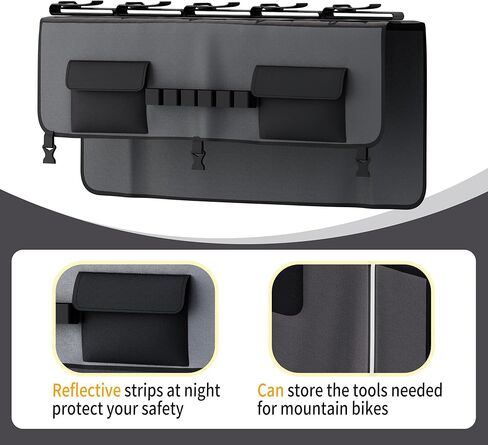 وسادة الباب الخلفي FILORI 5 للدراجة الجبلية | متوافق مع الدراجة الإلكترونية | كاميرا احتياطية بدون عوائق، وجيوب للأدوات، وشرائط عاكسة | حماية شاملة لمعظم شاحنات البيك أب (ثنائية اللون وأنيقة) in Kuwait
