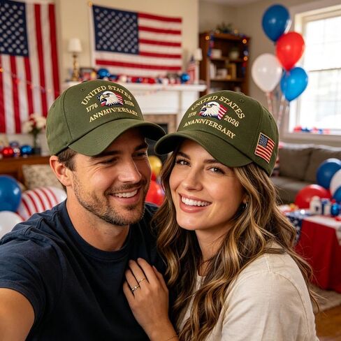 United States 250th Anniversary Commemorative Cap, Adjustable Patriotic Unisex Baseball Cap, Condor Print Baseball Cap Army Green in Saudi Arabia