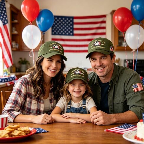 United States 250th Anniversary Commemorative Cap, Adjustable Patriotic Unisex Baseball Cap, Condor Print Baseball Cap Army Green in Saudi Arabia