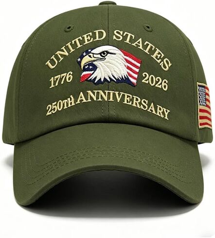 United States 250th Anniversary Commemorative Cap, Adjustable Patriotic Unisex Baseball Cap, Condor Print Baseball Cap Army Green in Saudi Arabia