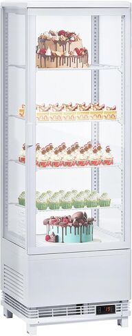 Commercial Countertop Pastry Display Refrigerator, 4.2 Cu.Ft Glass Door Cake Fridge with Adjustable Shelves, White Dessert Display Case, Auto Defrost for Bakery, Cafe in Saudi Arabia