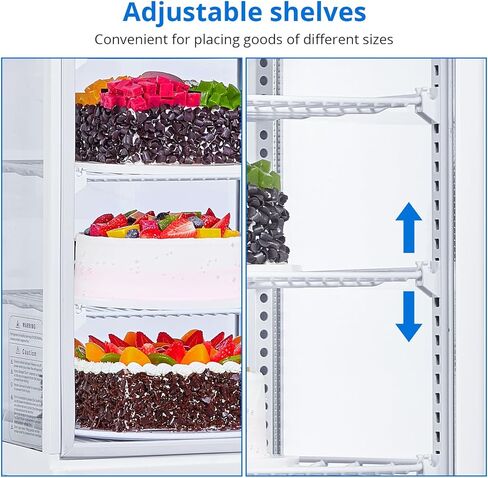 Commercial Countertop Pastry Display Refrigerator, 4.2 Cu.Ft Glass Door Cake Fridge with Adjustable Shelves, White Dessert Display Case, Auto Defrost for Bakery, Cafe in Saudi Arabia