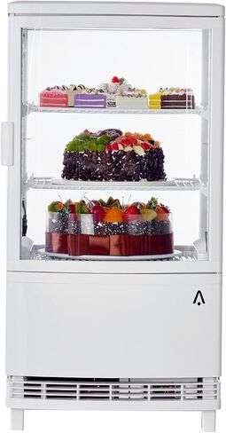Commercial Countertop Pastry Display Refrigerator, 4.2 Cu.Ft Glass Door Cake Fridge with Adjustable Shelves, White Dessert Display Case, Auto Defrost for Bakery, Cafe in Saudi Arabia