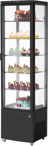 Commercial Countertop Pastry Display Refrigerator, 4.2 Cu.Ft Glass Door Cake Fridge with Adjustable Shelves, White Dessert Display Case, Auto Defrost for Bakery, Cafe in Saudi Arabia