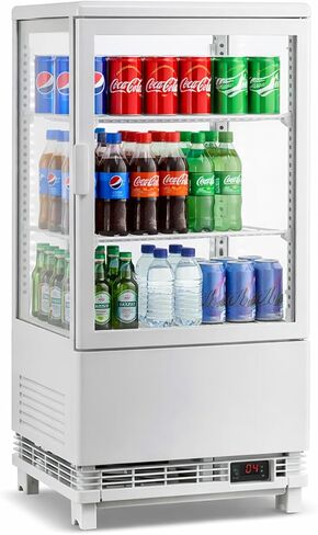 Commercial Countertop Pastry Display Refrigerator, 4.2 Cu.Ft Glass Door Cake Fridge with Adjustable Shelves, White Dessert Display Case, Auto Defrost for Bakery, Cafe in Saudi Arabia