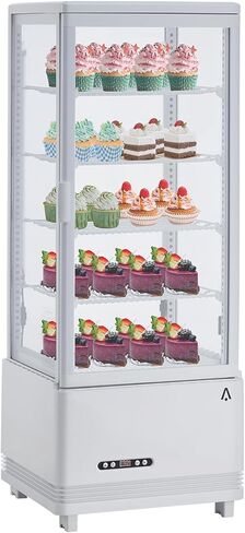 Commercial Countertop Pastry Display Refrigerator, 4.2 Cu.Ft Glass Door Cake Fridge with Adjustable Shelves, White Dessert Display Case, Auto Defrost for Bakery, Cafe in Saudi Arabia