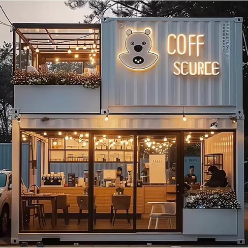 40ft Mobile Portable Prefab Restaurant Kitchen Modular Supermarket Cafe Coffee Hotel Shipping Container Coffee Shop 20ft Prefab Kiosk Outdoor Beverage Booth Pop Up Container Bar in Saudi Arabia