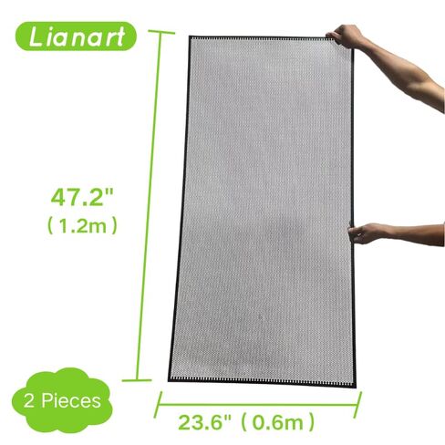 Lianart 23.6 بوصة * 47.2 بوصة صفائح معدنية مثقوبة سوداء قطعتين 1/6 بوصة (4 مم) لوحات صفائح ذات فتحات مستديرة وشاشة زخرفية للوحات ديكور الحائط، واقي باب الشاشة، وواقي شبكة للمركبات الترفيهية، العربة in Saudi Arabia