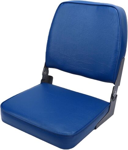 Folding Boat Seat, Aluminum Alloy Hinges High Strength Plastic Frame Seat, Marine Grade Foam Padding with Tie Down Straps, Ideal for Canoe, Pontoon Boat & Fishing in Kuwait