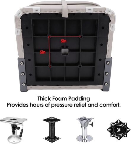 Cosiki Folding Boat Seat with Backrest, 250lbs Capacity Padded Marine Chair, Aluminum Alloy Hinges with Design, Ideal for Pontoon & Canoe in Kuwait