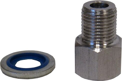 Stainless Steel Adapter, 1/8 Inch Male NPT x 1/8 Inch BSPP Female with Sealing Washer, 304 SS, Max Pressure 3700 PSI, for Air & Water Connections in Saudi Arabia