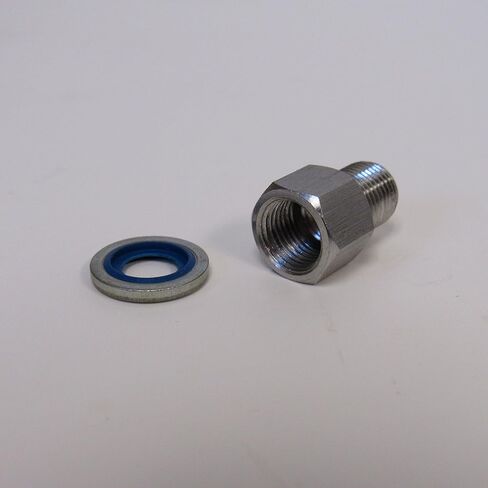 Stainless Steel Adapter, 1/8 Inch Male NPT x 1/8 Inch BSPP Female with Sealing Washer, 304 SS, Max Pressure 3700 PSI, for Air & Water Connections in Saudi Arabia
