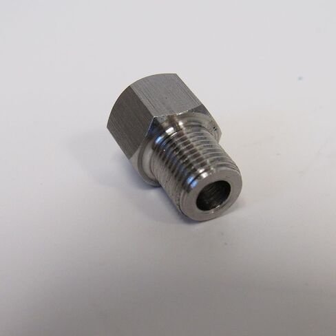 Stainless Steel Adapter, 1/8 Inch Male NPT x 1/8 Inch BSPP Female with Sealing Washer, 304 SS, Max Pressure 3700 PSI, for Air & Water Connections in Saudi Arabia