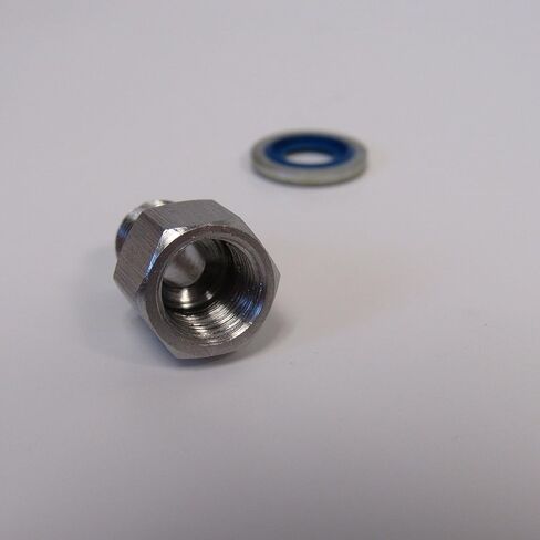Stainless Steel Adapter, 1/8 Inch Male NPT x 1/8 Inch BSPP Female with Sealing Washer, 304 SS, Max Pressure 3700 PSI, for Air & Water Connections in Saudi Arabia