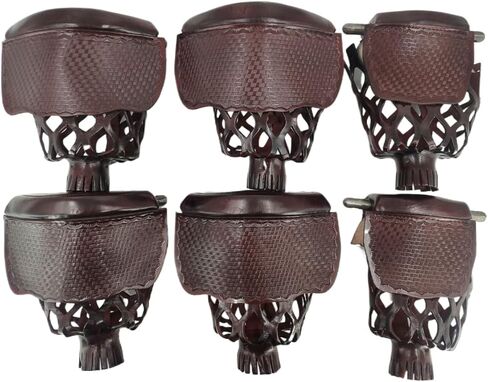 Joy's Billiard Pool Table Pockets, Leather Pool Table Pockets, Billiard Pockets, Made of Real Leather, Mosaic Pattern Shield, Mahogany Color, Set of 6 in Saudi Arabia
